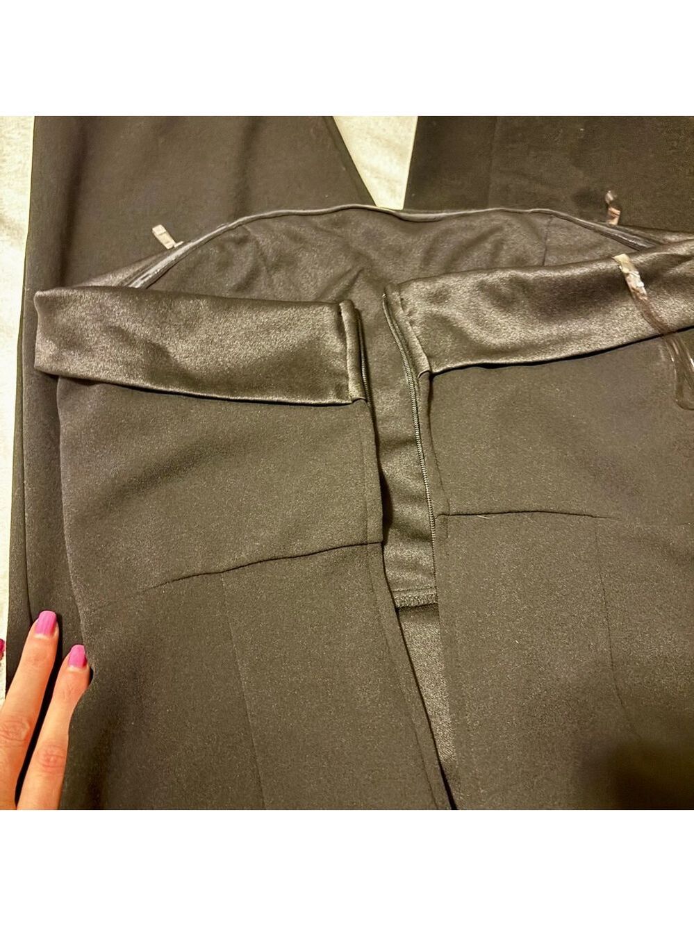 Black Strapless Wide Leg Jumpsuit M - Picture 6 of 8